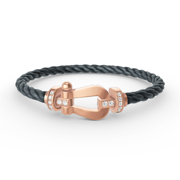 Dream FORCE LARGE HORSESHOE HALF DIAMOND BRACELET ROSE GOLD