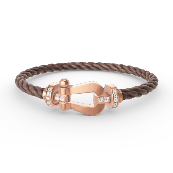 Dream FORCE LARGE HORSESHOE HALF DIAMOND BRACELET ROSE GOLD