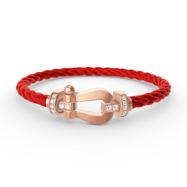 Dream FORCE LARGE HORSESHOE HALF DIAMOND BRACELET ROSE GOLD