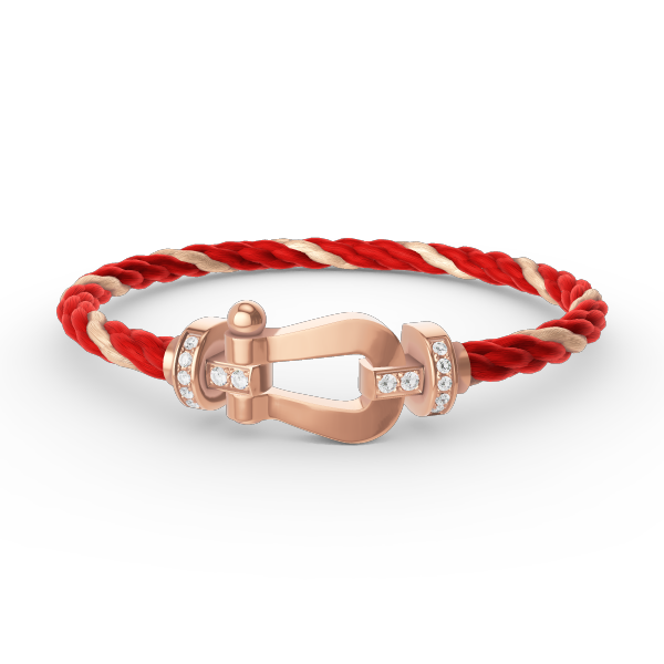 Dream FORCE LARGE HORSESHOE HALF DIAMOND BRACELET ROSE GOLD