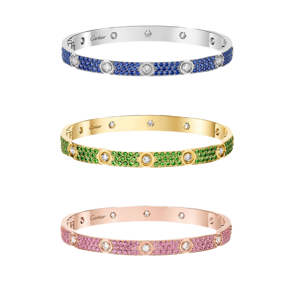 [Dream ] 2026 PAVE GEMSTONE LOVE BRACELET 6.1MM 10 DIAMONDS