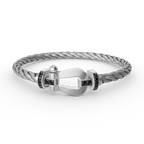 Dream FORCE LARGE HORSESHOE BLACK DIAMOND BRACELET SILVER