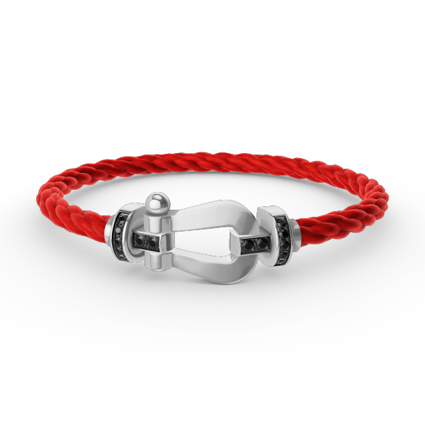 Dream FORCE LARGE HORSESHOE BLACK DIAMOND BRACELET SILVER
