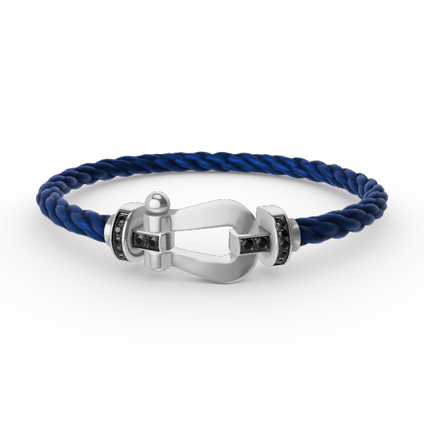 Dream FORCE LARGE HORSESHOE BLACK DIAMOND BRACELET SILVER