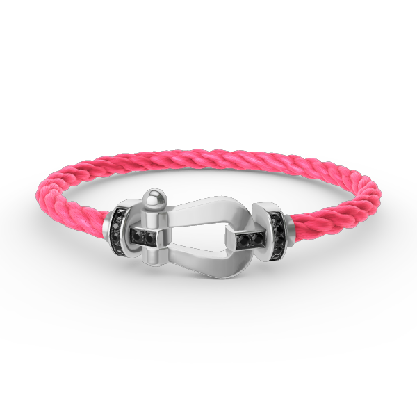 Dream FORCE LARGE HORSESHOE BLACK DIAMOND BRACELET SILVER