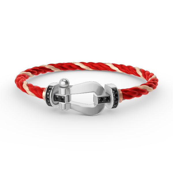 Dream FORCE LARGE HORSESHOE BLACK DIAMOND BRACELET SILVER