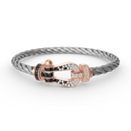 Dream FORCE LARGE HORSESHOE BLACK WHITE DIAMOND BRACELET ROSE GOLD
