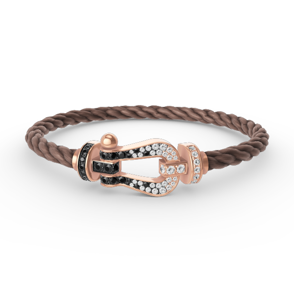 Dream FORCE LARGE HORSESHOE BLACK WHITE DIAMOND BRACELET ROSE GOLD