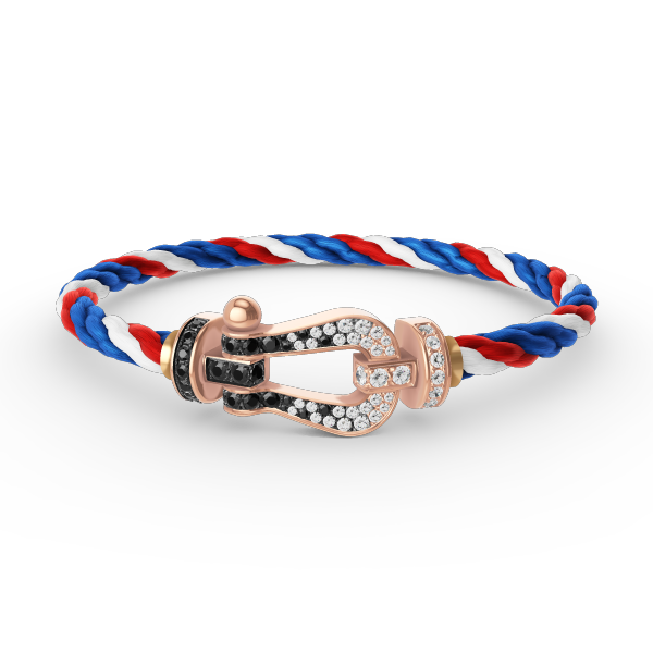Dream FORCE LARGE HORSESHOE BLACK WHITE DIAMOND BRACELET ROSE GOLD