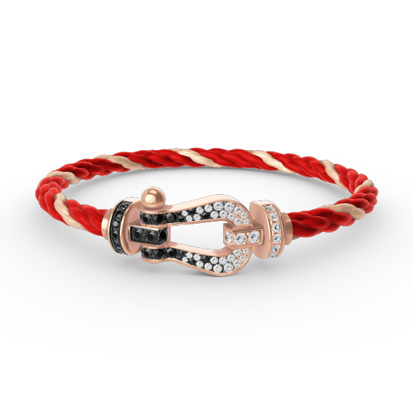 Dream FORCE LARGE HORSESHOE BLACK WHITE DIAMOND BRACELET ROSE GOLD
