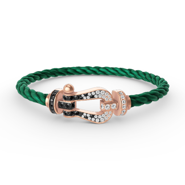 Dream FORCE LARGE HORSESHOE BLACK WHITE DIAMOND BRACELET ROSE GOLD