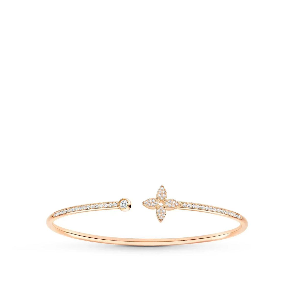 Dream IDYLLE PINK GOLD OPEN BRACELET DIAMOND PAVED