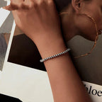 Perlenarmband elastisch Weißgold