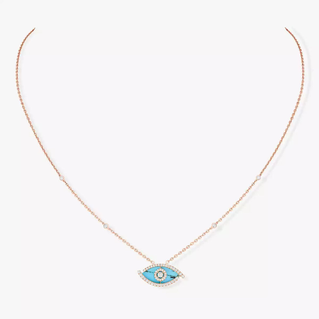 [Dream] Lucky Eye Diamantkette in Roségold und Türkis