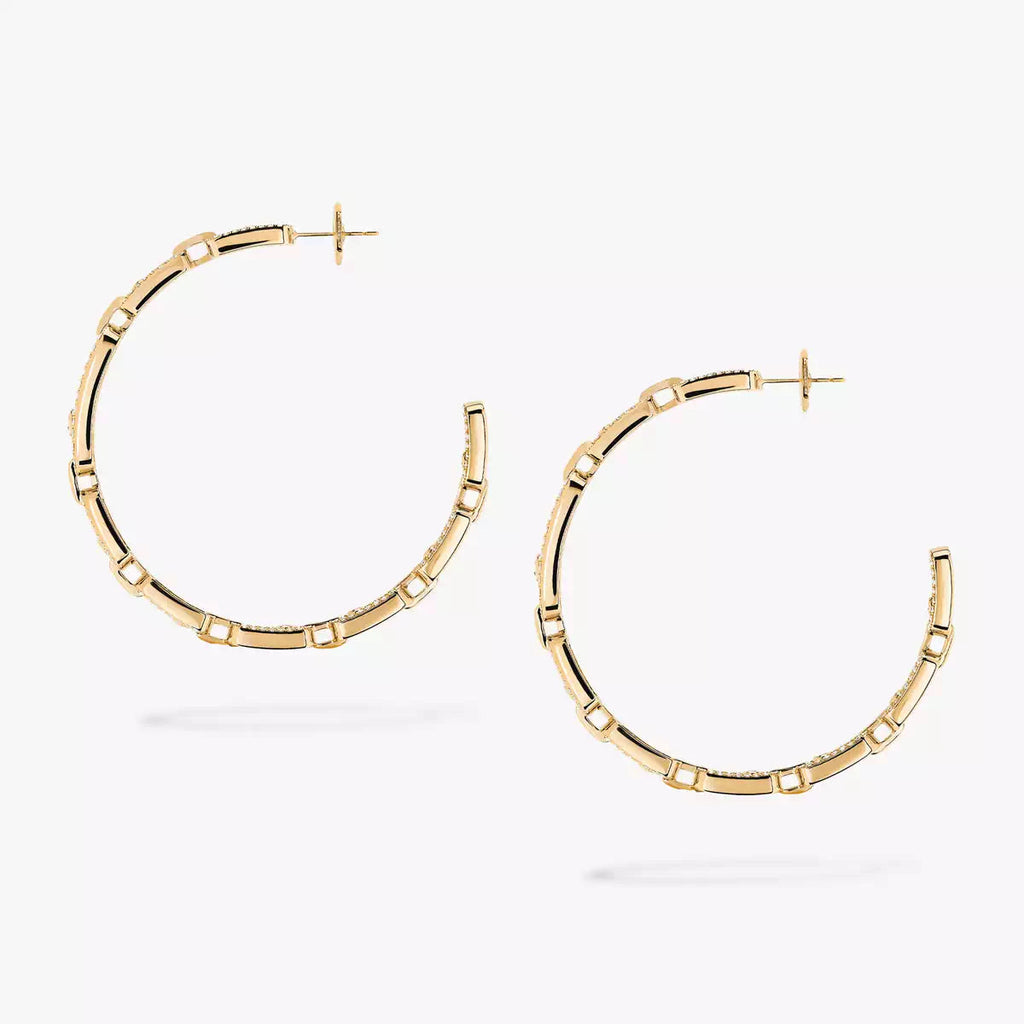 [[Dream]Move Link Diamond Hoop Earrings