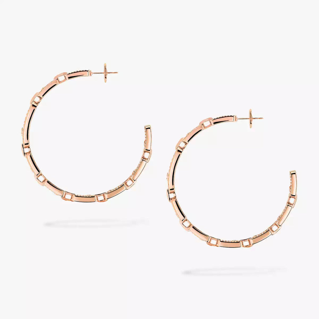 [[Dream]Move Link Diamond Hoop Earrings