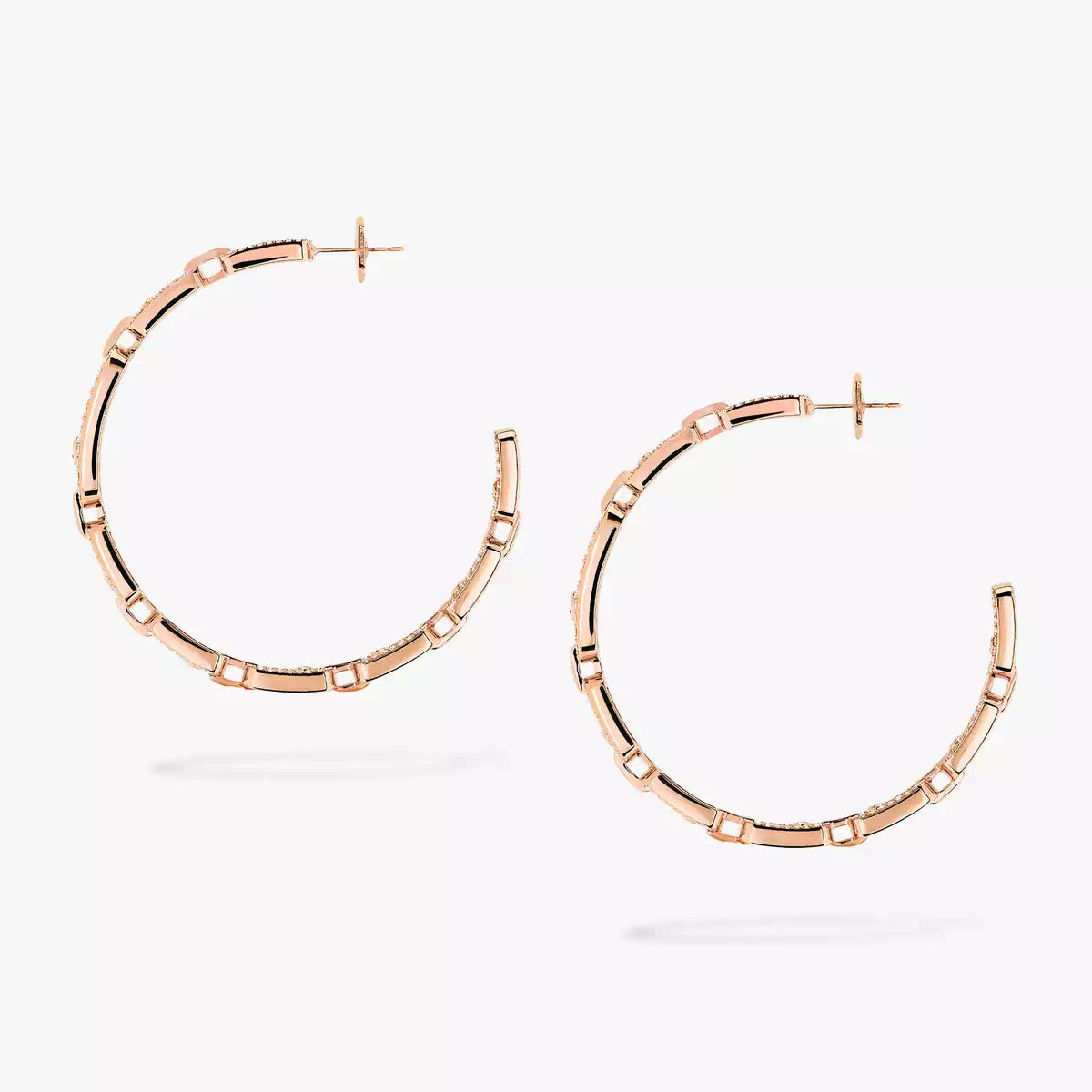 [[Dream]Move Link Diamond Hoop Earrings