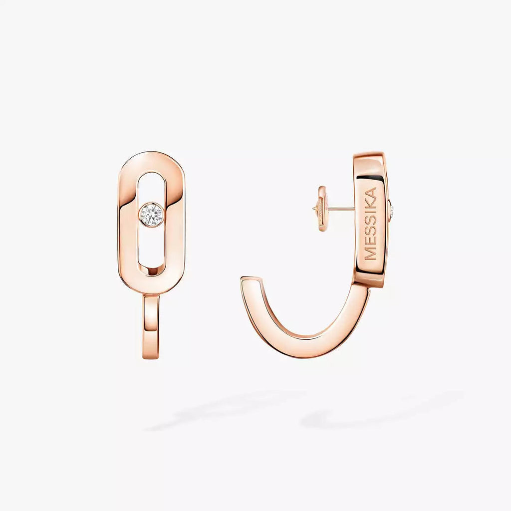 [Dream]Diamond Mini Hoop Earrings Move Classique
