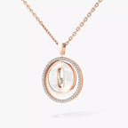 [Dream]Lucky Move Diamond Necklace in Rose Gold and White Mother-of-Pearl