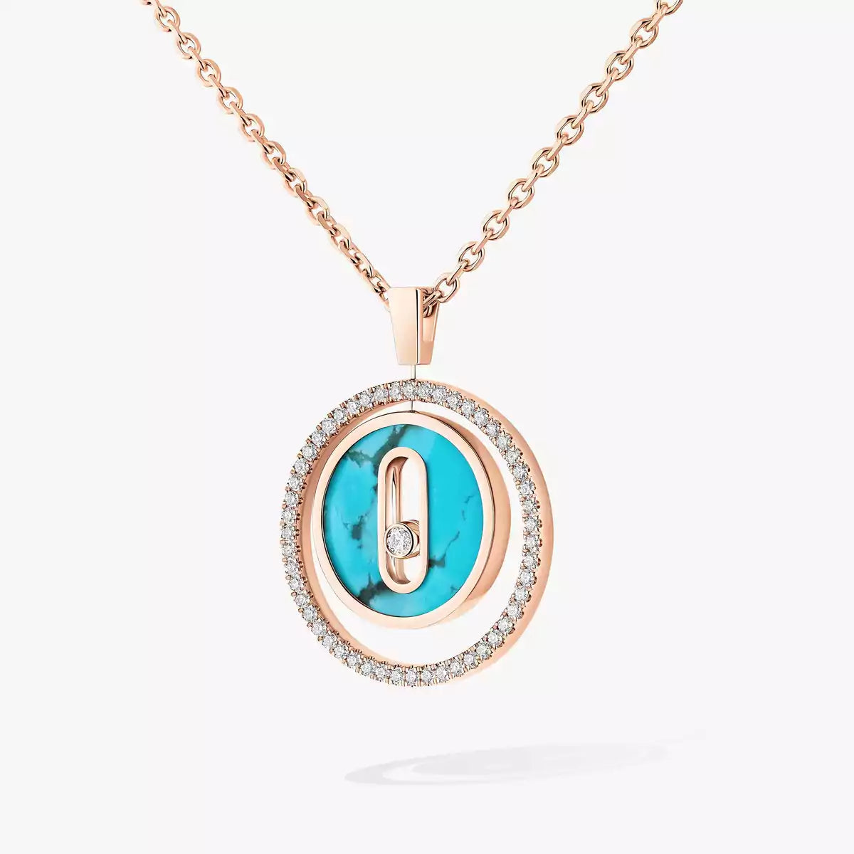 [Dream]Lucky Move Diamond Necklace in Rose Gold and White Mother-of-Pearl