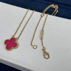 [Dream] NEW CLOVER 15MM PINK ENAMEL NECKLACE