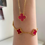 [Dream] NEW CLOVER 15MM PINK ENAMEL NECKLACE