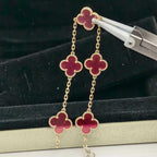 [Dream]NEW CLOVER 5 MOTIFS PINK ENAMEL BRACELET