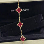 [Dream]NEW CLOVER 5 MOTIFS PINK ENAMEL BRACELET