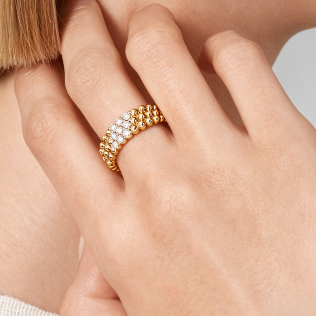[Dream ]  THREE-ROW DIAMOND RING