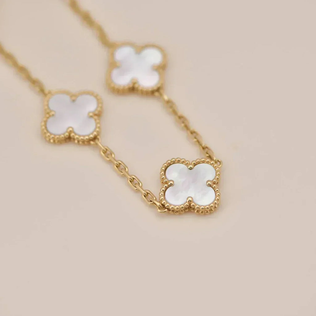 [Dream ]New CLOVER WHITE PEARL MOP 5 MOTIF BRACELET COLLECTION