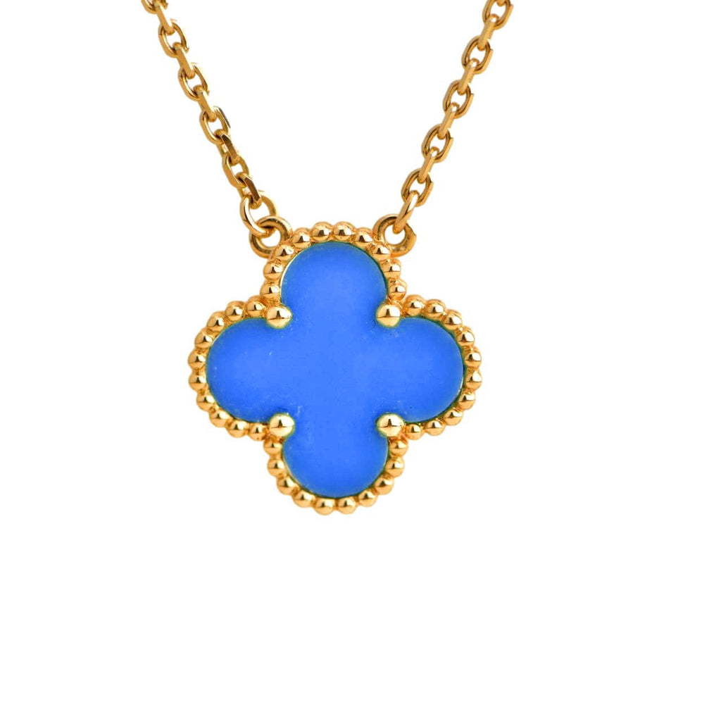 Dream CLOVER 15MM BLAUER ACHAT HALSKETTE