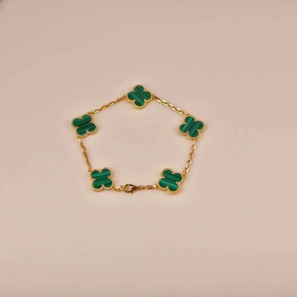 [Dream ]Neue CLOVER 5 MOTIV MALACHIT ARMBAND KOLLEKTION