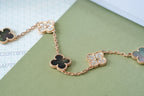 [Dream ]New CLOVER 5 MOTIF GRAY MOP BRACELET COLLECTION