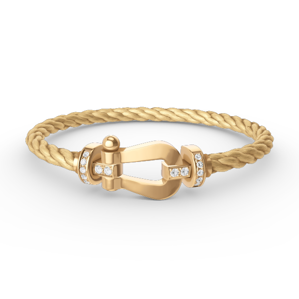 Dream FORCE LARGE HORSESHOE HALF DIAMOND BRACELET GOLD