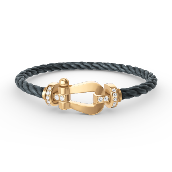 Dream FORCE LARGE HORSESHOE HALF DIAMOND BRACELET GOLD