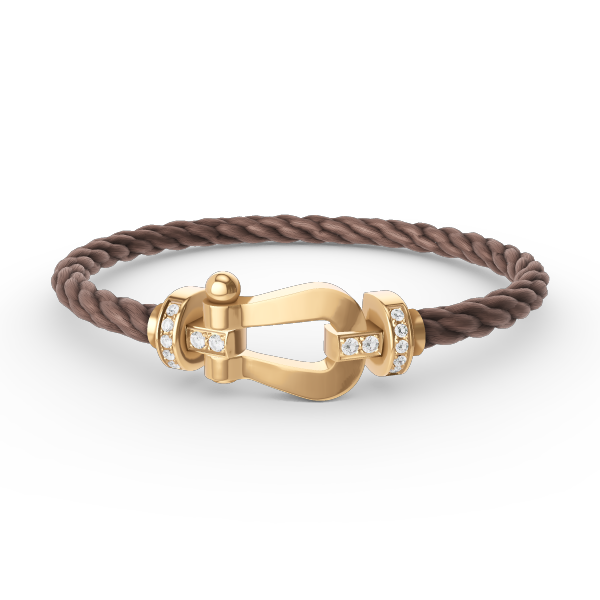 Dream FORCE LARGE HORSESHOE HALF DIAMOND BRACELET GOLD
