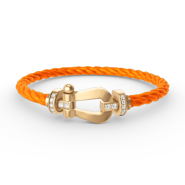 Dream FORCE LARGE HORSESHOE HALF DIAMOND BRACELET GOLD