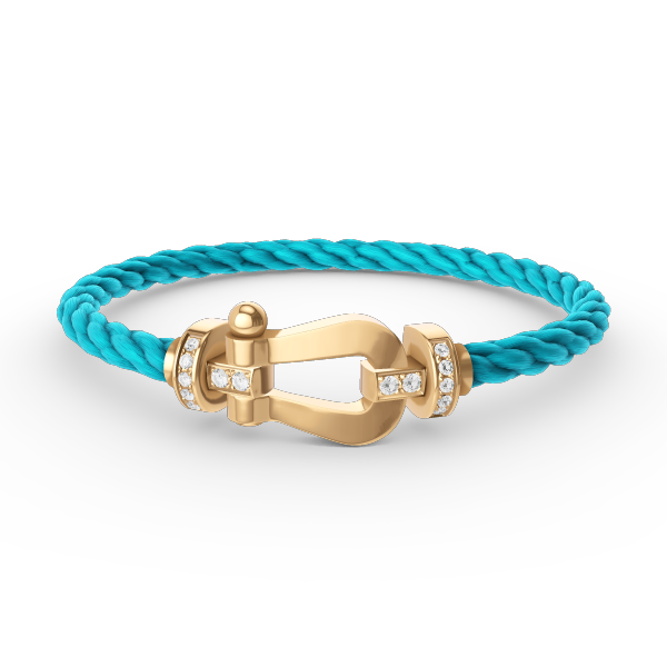 Dream FORCE LARGE HORSESHOE HALF DIAMOND BRACELET GOLD