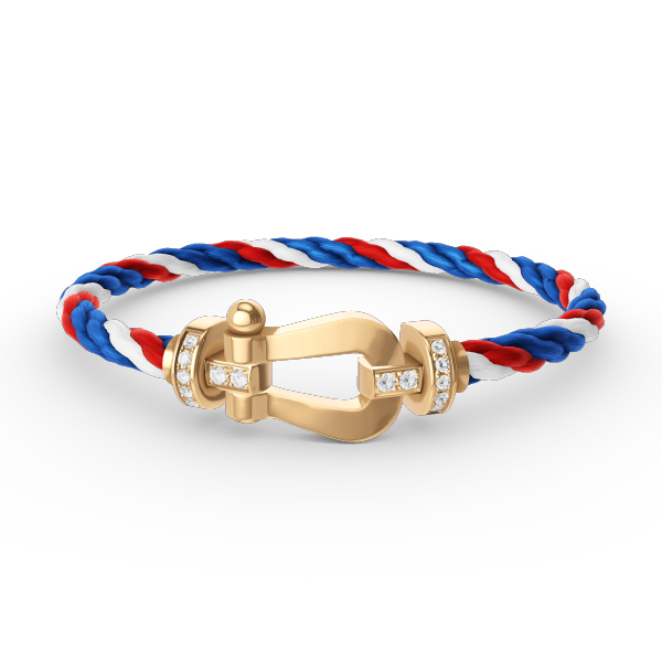 Dream FORCE LARGE HORSESHOE HALF DIAMOND BRACELET GOLD