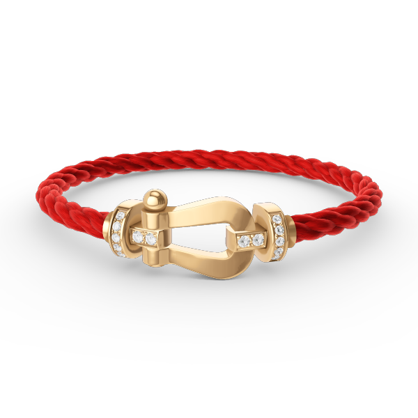 Dream FORCE LARGE HORSESHOE HALF DIAMOND BRACELET GOLD
