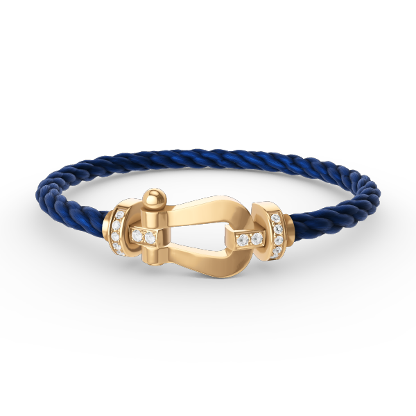 Dream FORCE LARGE HORSESHOE HALF DIAMOND BRACELET GOLD