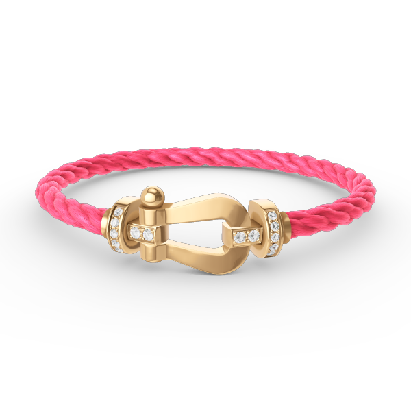 Dream FORCE LARGE HORSESHOE HALF DIAMOND BRACELET GOLD