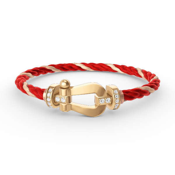 Dream FORCE LARGE HORSESHOE HALF DIAMOND BRACELET GOLD