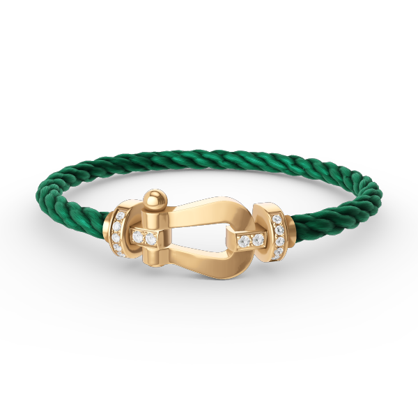 Dream FORCE LARGE HORSESHOE HALF DIAMOND BRACELET GOLD