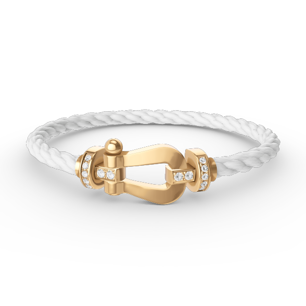 Dream FORCE LARGE HORSESHOE HALF DIAMOND BRACELET GOLD