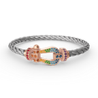 Dream FORCE LARGE HORSESHOE  COLORED DIAMOND BRACELET ROSE GOLD