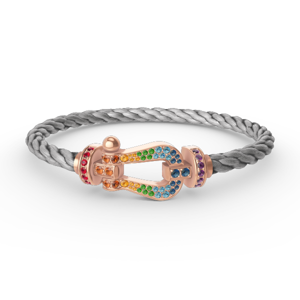 Dream FORCE LARGE HORSESHOE  COLORED DIAMOND BRACELET ROSE GOLD