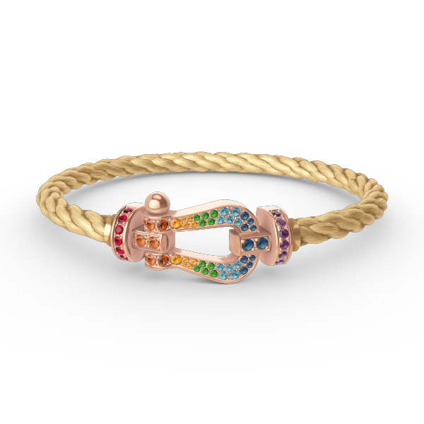 Dream FORCE LARGE HORSESHOE  COLORED DIAMOND BRACELET ROSE GOLD