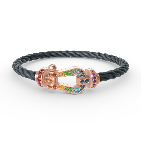 Dream FORCE LARGE HORSESHOE  COLORED DIAMOND BRACELET ROSE GOLD