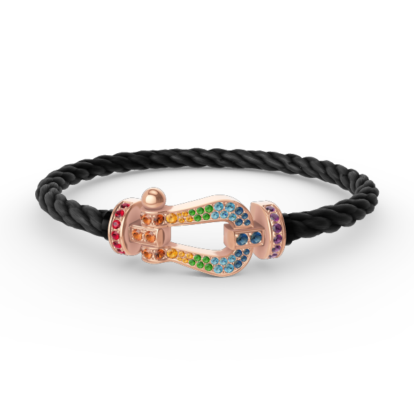 Dream FORCE LARGE HORSESHOE  COLORED DIAMOND BRACELET ROSE GOLD